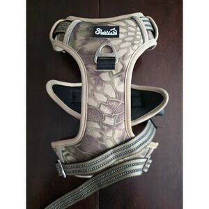 SlowTon Dog Harness No Pull‎ Reflective Camo Padded Vest Large Green Tan